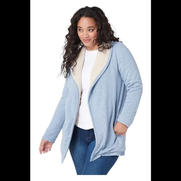 Koolaburra Sweaters - Koolaburra by UGG | Light Blue, Frency Terry Cardigan | Size Medium